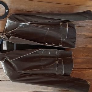 Velvet blazer. DKNY. Size 10. Deep sage green.